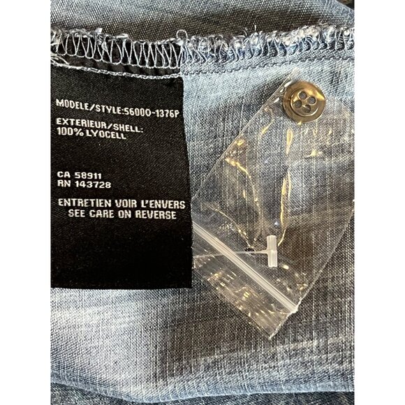 NWT Tribal Jeans Eclipse Striped Button-Up Shirt BUTTON BACK Size L Lyocell - Picture 11 of 12